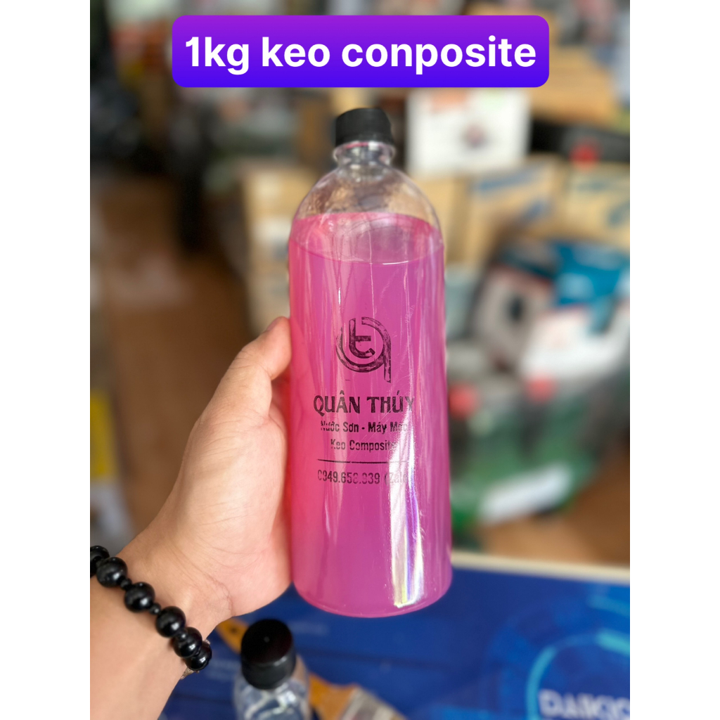 1Kg nhựa composite, 2 mét sợi thủy tinh, 100g xúc tác.