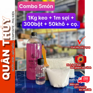 1kg Nhựa Composite và 1MÉT vuông sợi thủy tinh, bột đá, khô, Cọ - dùng làm khuôn mẫu, dàn nhựa, độ yên xe.