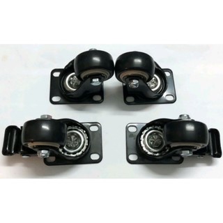 Bánh xe loa kéo, bánh xe nhập khẩu 4cm, bộ 4 bánh, gồm 2 bánh xoay, 2 bánh khóa, y hình