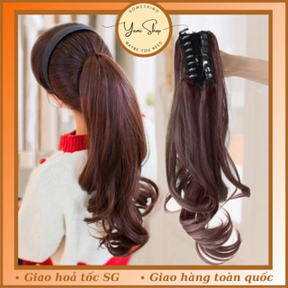 Ngoạm kẹp tóc xoăn dài đuôi ngựa ngang ngực chất tơ nhật