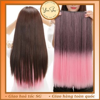 Tóc kẹp ombre loại thẳng 5 kẹp đuôi tóc giả kẹp nhuộm màu cá tính