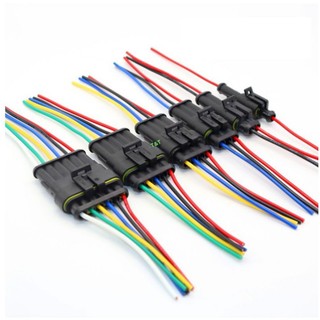 Giắc Nhựa 1P, 2P, 3P, 4P..  Loại Chống Nước Bấm Sẵn Dây 15cm,50cm( 1 Bộ)