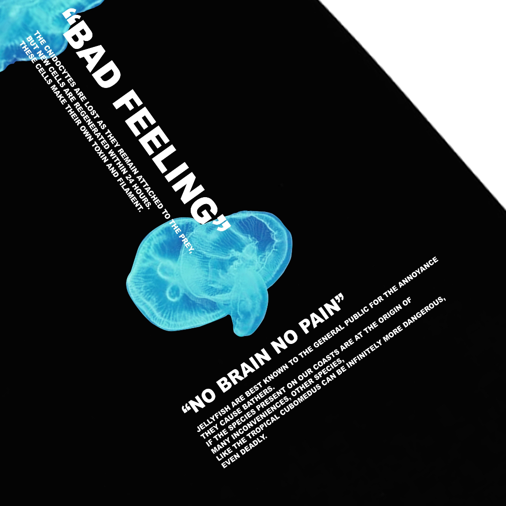 Áo Thun Local 98.BLOSSOM "JELLY FISH" Black, 100% Cotton - Chính Hãng