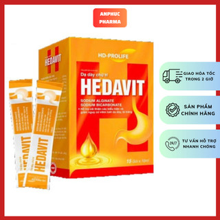 Gel Dạ dày chữ H Hedavit - Hỗ trợ giảm nguy cơ viêm loét dạ dày tá tràng - Giúp bảo vệ niêm mạc dạ dày Hộp 15 gói