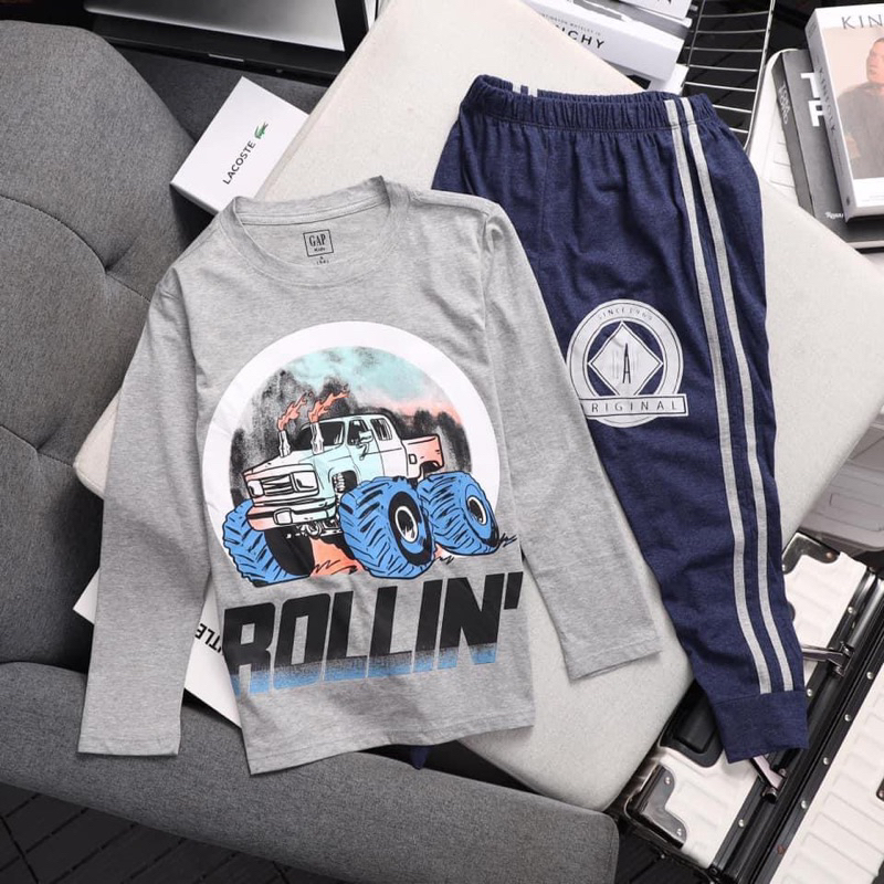 Bộ Dài Thun Cotton Bé Trai Size Đại VNXK