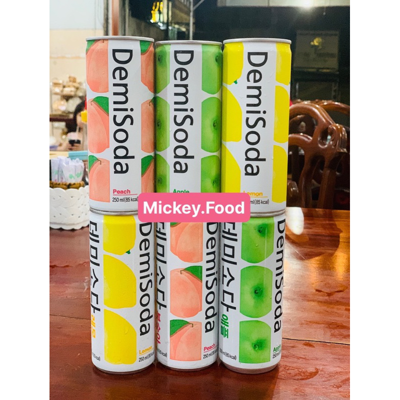 Demi Soda-Hàn quốc 3 vị Táo - đào - chanh lon 250ml * 30 lon / thùng