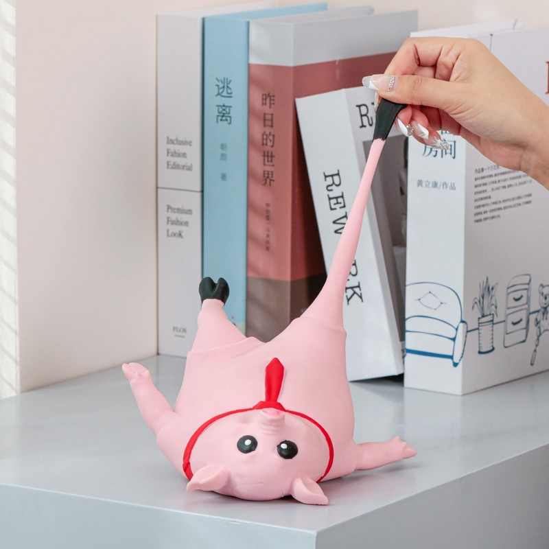 Đồ Chơi Xả Stress Nắn, Bóp, Đàn Hồi Hình Heo Hồng Size Trung 14cm