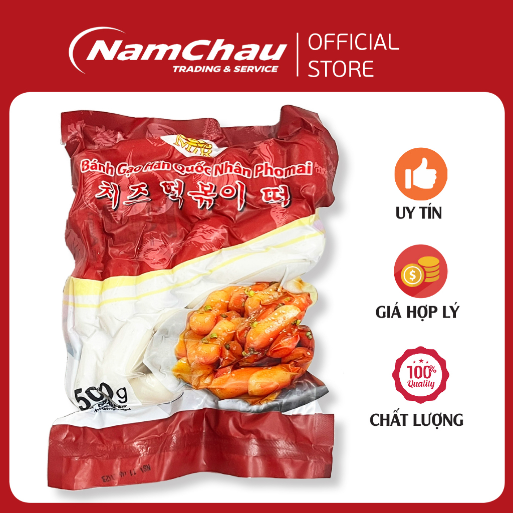 Bánh gạo Tokbokki Hàn Quốc nhân Phomai 500gr/tokbokki phô mai chế biến đa dạng các món ngon [HN giao hàng hỏa tốc]