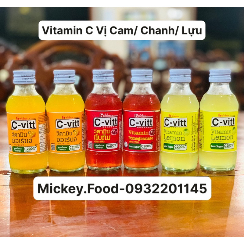 Nước vitamin C C-VITT - Bổ sung Vitamin C - Tăng đề kháng, giảm stress, sáng da tự nhiên - Chai 140ml