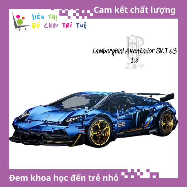 Nonlego Technic Mô Hình Siêu Xe Lamborghini Aventador SVJ 63 Kbox 10520 Tỷ Lệ 1:8 Đồ Chơi Lắp Ráp 3811 Pcs