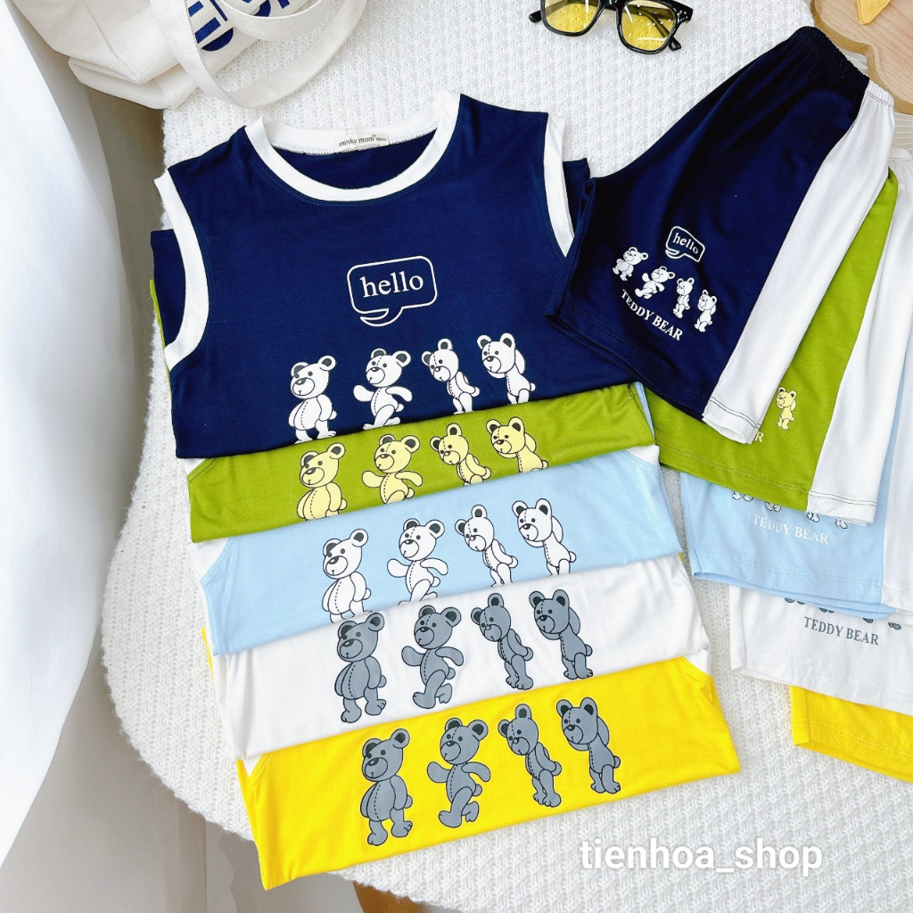 🍭Bộ ba lỗ cho Bé Trai MINKY MOM - Bộ Thun Lạnh Minky Mom - Size đại cồ  Loại 1- 30kg - 40kg