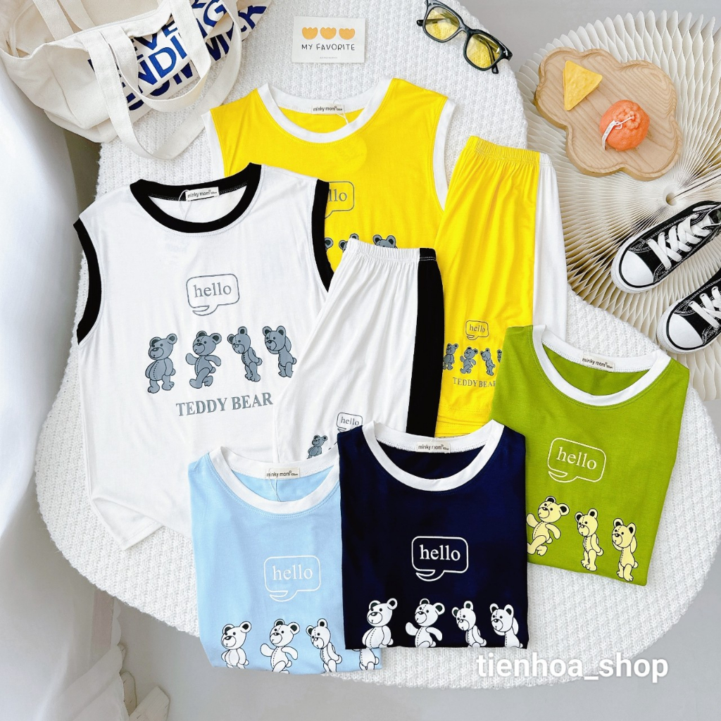 🍭Bộ ba lỗ cho Bé Trai MINKY MOM - Bộ Thun Lạnh Minky Mom - Size đại cồ  Loại 1- 30kg - 40kg