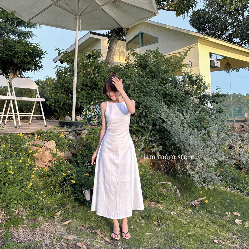 Luia Dress _ Váy dây linen tôn eo dàng dài