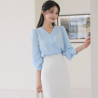 Áo sơ mi lụa nữ kiểu Hàn Quốc công sở