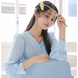 Áo sơ mi lụa nữ kiểu Hàn Quốc công sở
