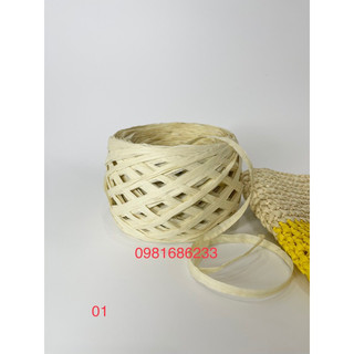 Sợi cọ Raffia - sợi cói giấy (100g) màu 1-4