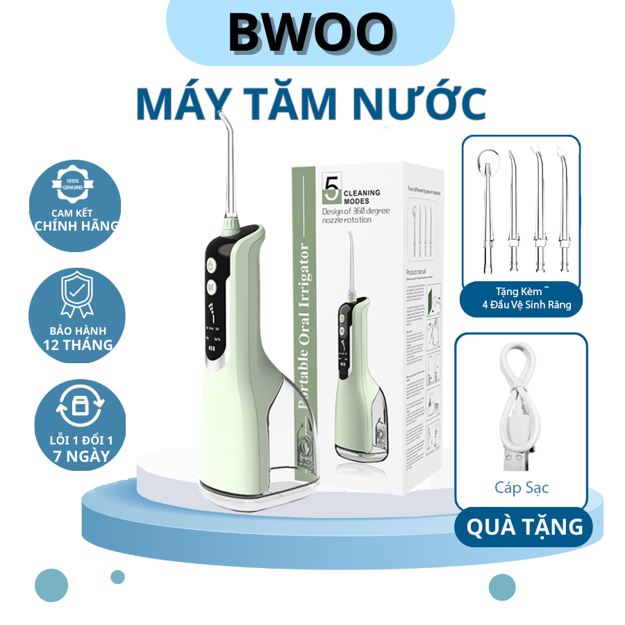 Máy tăm nước BWOO H2ofloss BPF - 01 Cao cấp chính hãng - lỗi 1 đổi 1 trong 30 ngày - BH 12 tháng - Dụng cụ vệ sinh răng