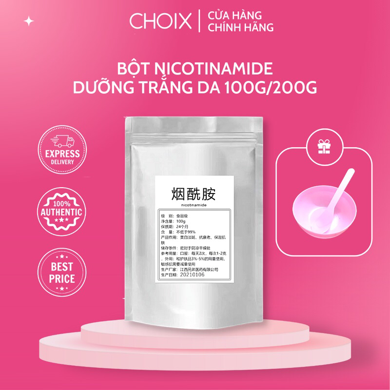 Bột Niacinamide B3 giúp dưỡng trắng sáng mờ thâm