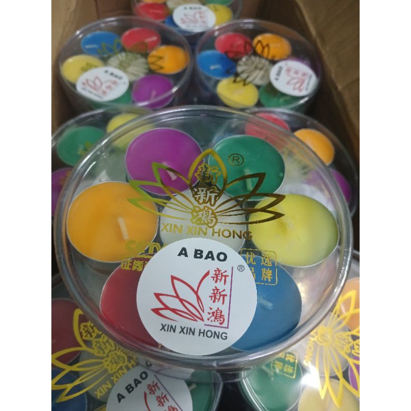 nến bo thực vật 7 màu hộp 28vien