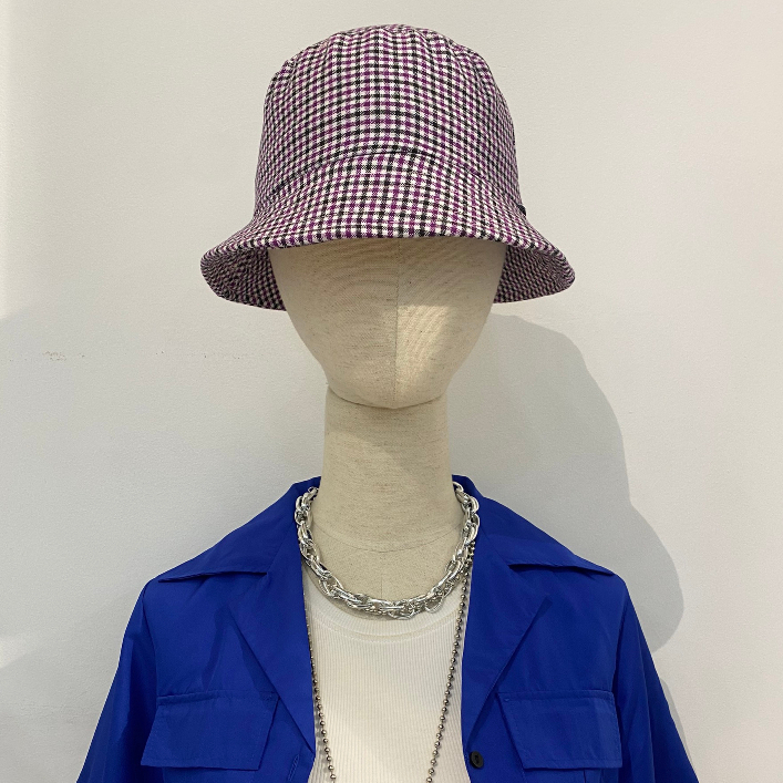 Nón bucket kẻ sọc form nhỏ (vòng đầu <50cm), là min - CHECKED BUCKET HAT