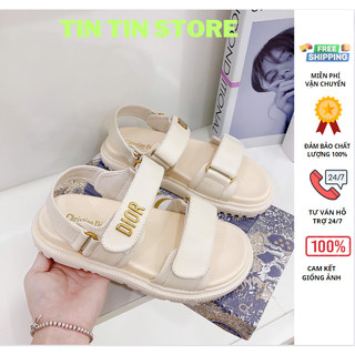 Sandal nữ quai dán khoá Dior 3cm xinh xắn, Dép quai hậu học sinh đi học cực đẹp