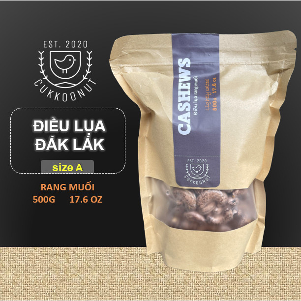 HẠT ĐIỀU LỤA RANG MUỐI ĐĂK LĂK [500GR] - CUKKOONUT