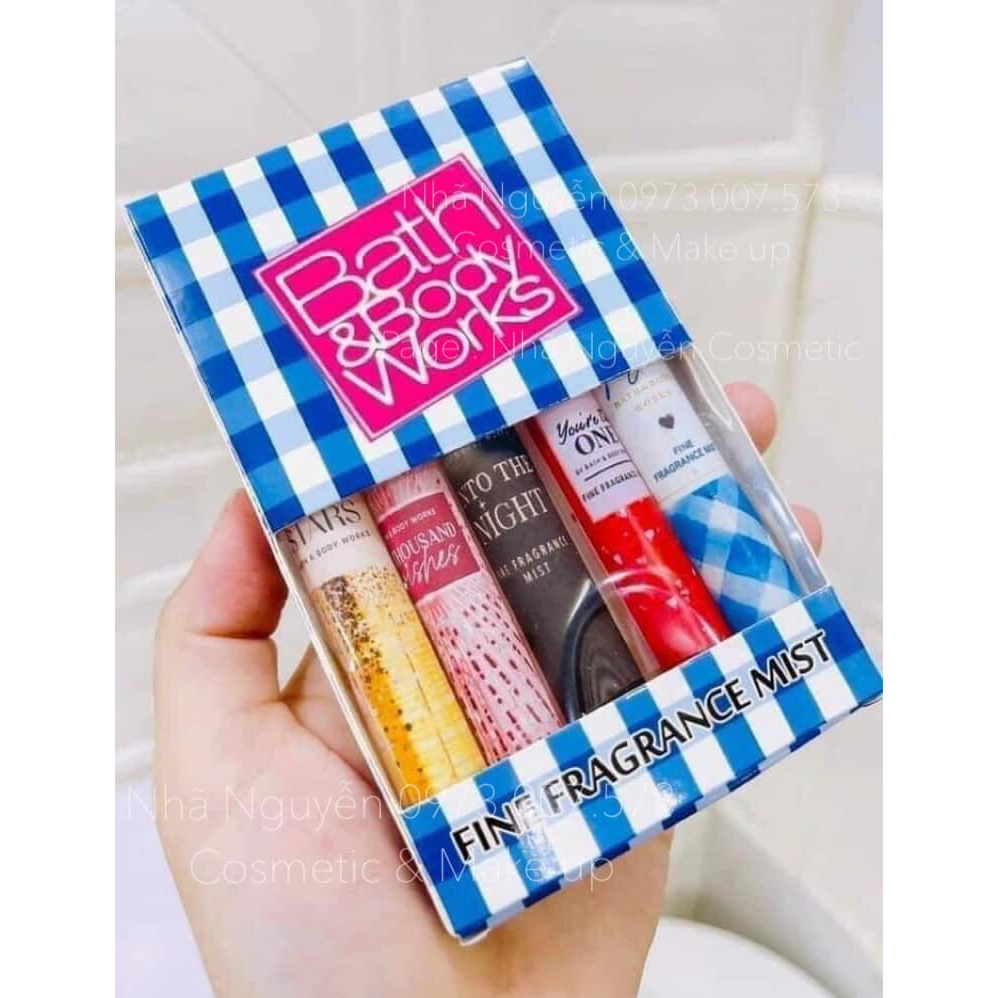 Set 5 chai body mist 10ML Bath And Body Works HOT chính hãng chọn mùi - tkvt2