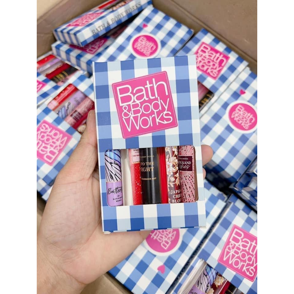 Set 5 chai body mist 10ML Bath And Body Works HOT chính hãng chọn mùi - tkvt2