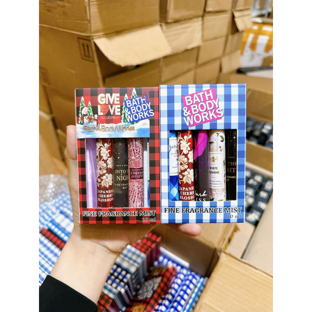 Set 5 chai body mist 10ML Bath And Body Works HOT chính hãng chọn mùi - tkvt2