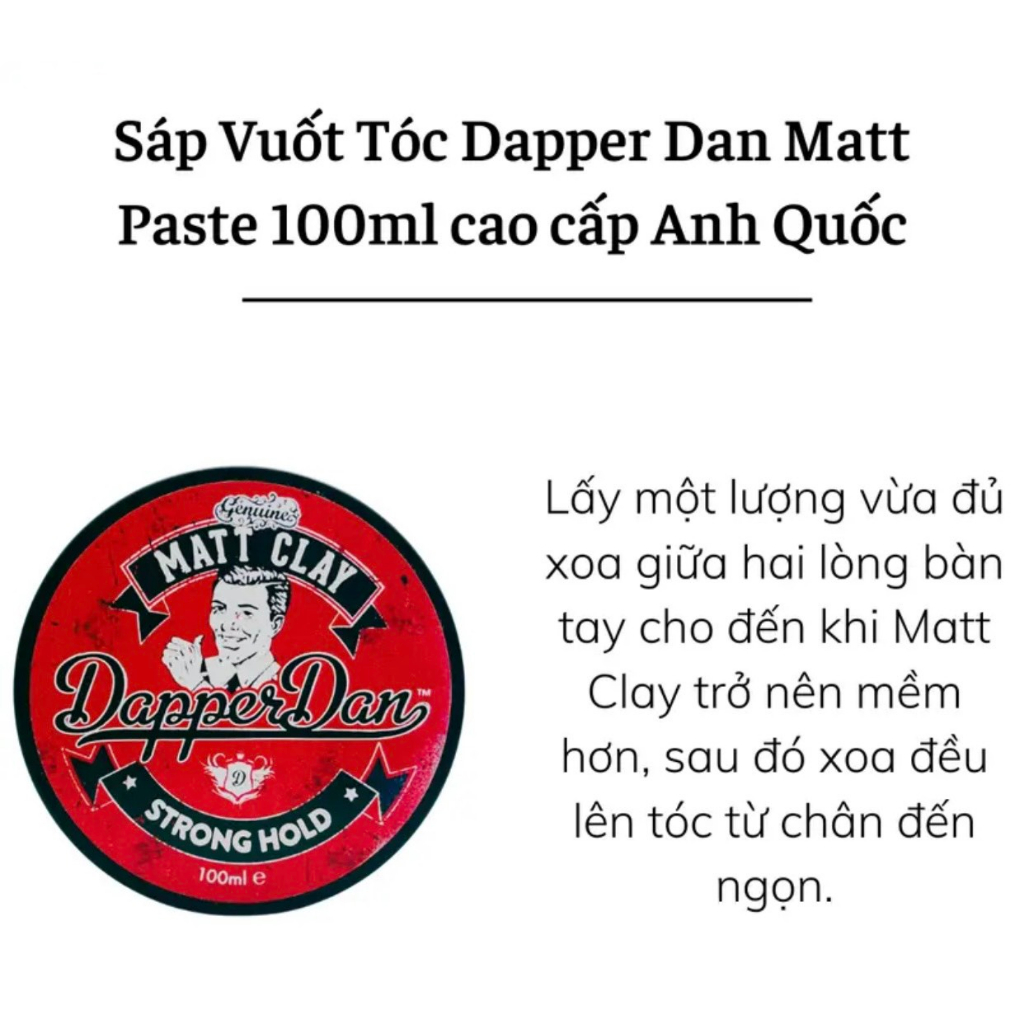 Sáp Vuốt Tóc Dapper Dan Matt Clay 100gr Tạo Kiểu, Giữ Nếp Cho Tóc