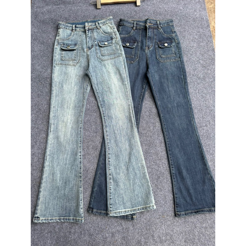 Quần jean loe dài 98cm túi kiểu