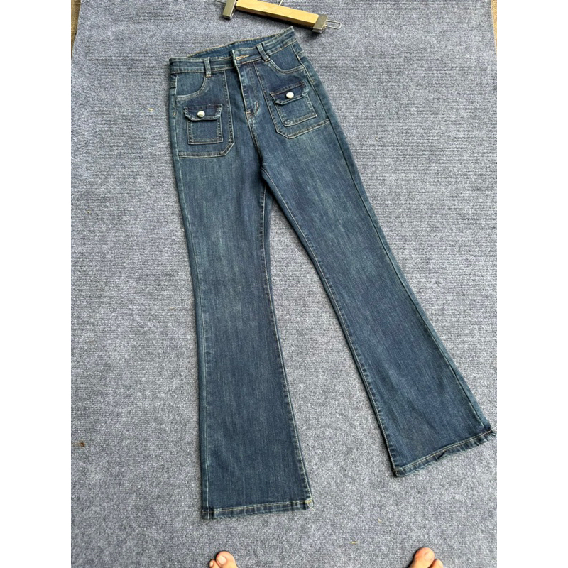 Quần jean loe dài 98cm túi kiểu