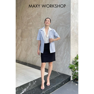 Chân váy dài ngang gối công sở basic skirt Maxy Workshop