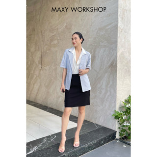 Chân váy dài ngang gối công sở basic skirt Maxy Workshop