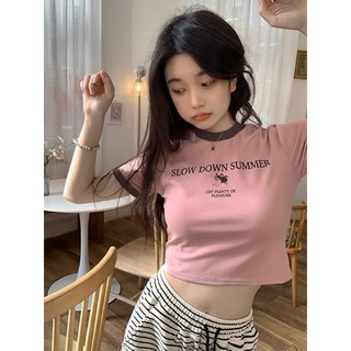 Áo thun croptop SDS phối viền