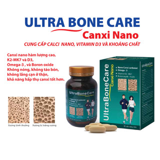 Viên Uống Bổ Sung Canxi Nano Ultra Bone Care - Khỏi Lo Chuột Rút Tê Bì Chân Tay - Mk7 Tăng Hấp Thu Canxi - Lọ 30 Viên
