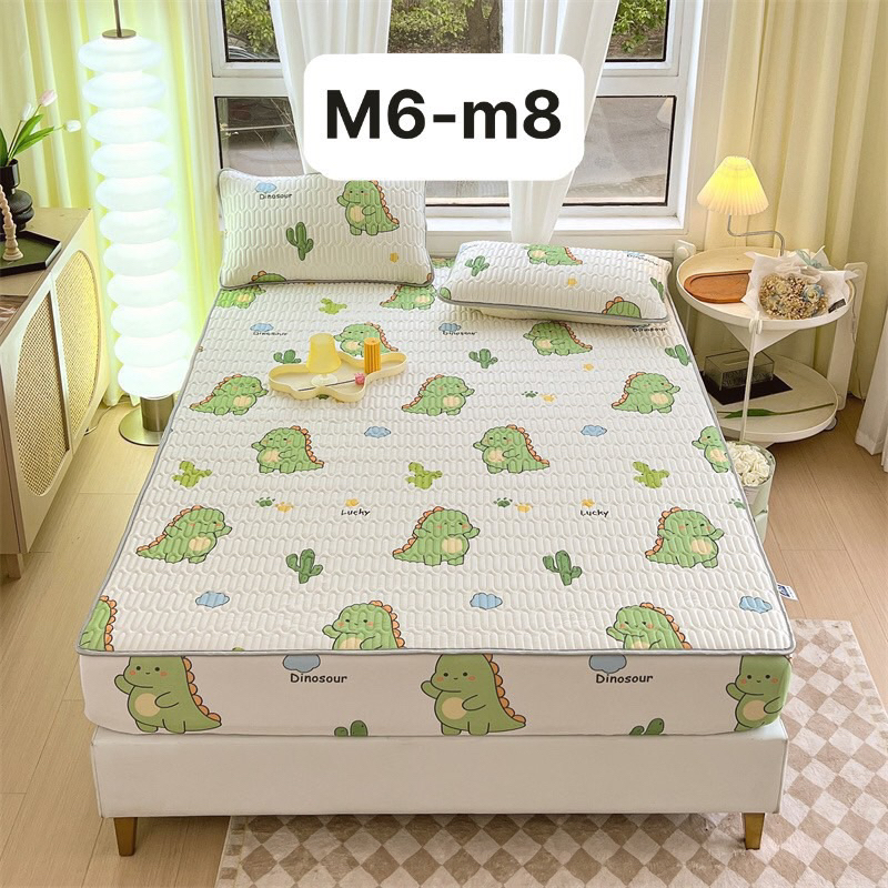 ( Ảnh thật số 9 ) Set chiếu điều hoà chun bọc IGUN BEDDING hoạ tiết 3D kèm hai vỏ gối nằm