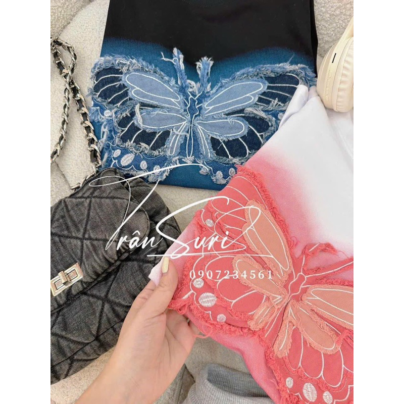 ÁO PHÔNG THÊU HÌNH BƯỚM SIÊU XỊN