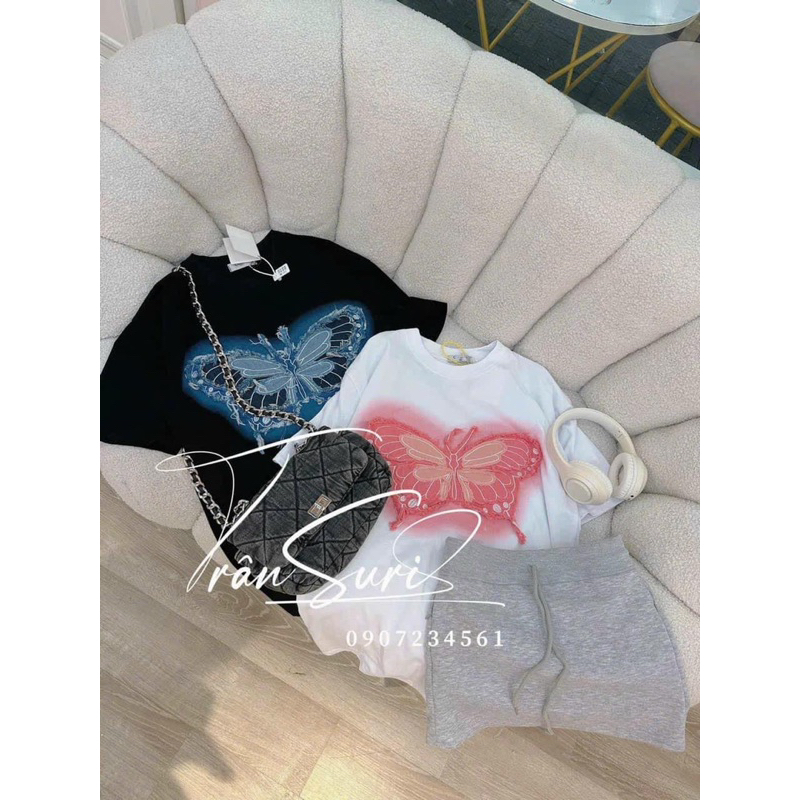 ÁO PHÔNG THÊU HÌNH BƯỚM SIÊU XỊN