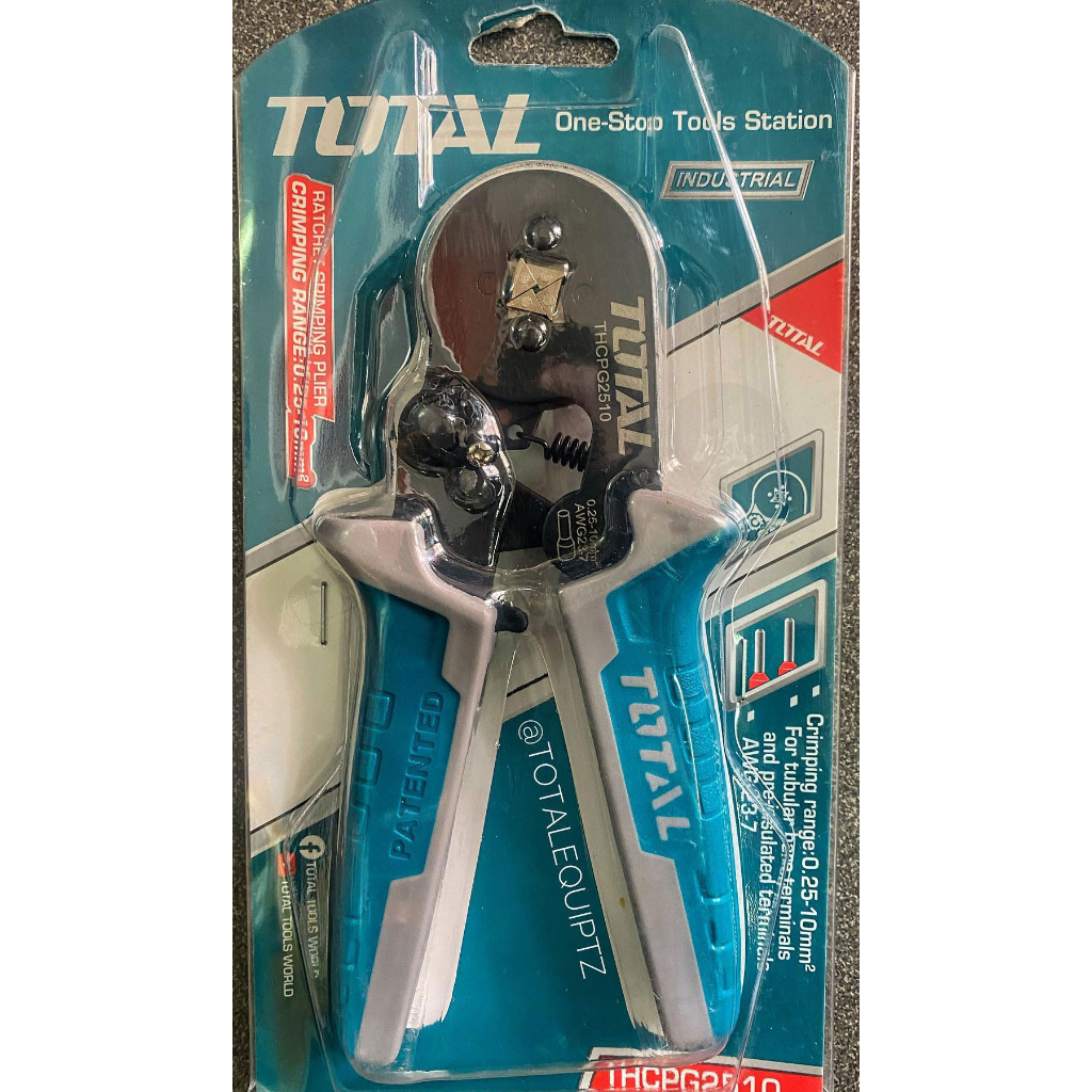 0.25-10mm2 Kìm bấm cos đầu dây cách điện AWG23-7 Total THCPG2510