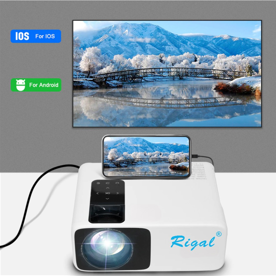 Máy chiếu Rigal A7 max - Fullhd 1080P Chuẩn - Hàng chính hãng - BH 12 tháng