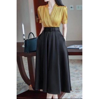 Hàng Nhập Set Áo Lụa Chân Váy Xòe Cao Cấp
