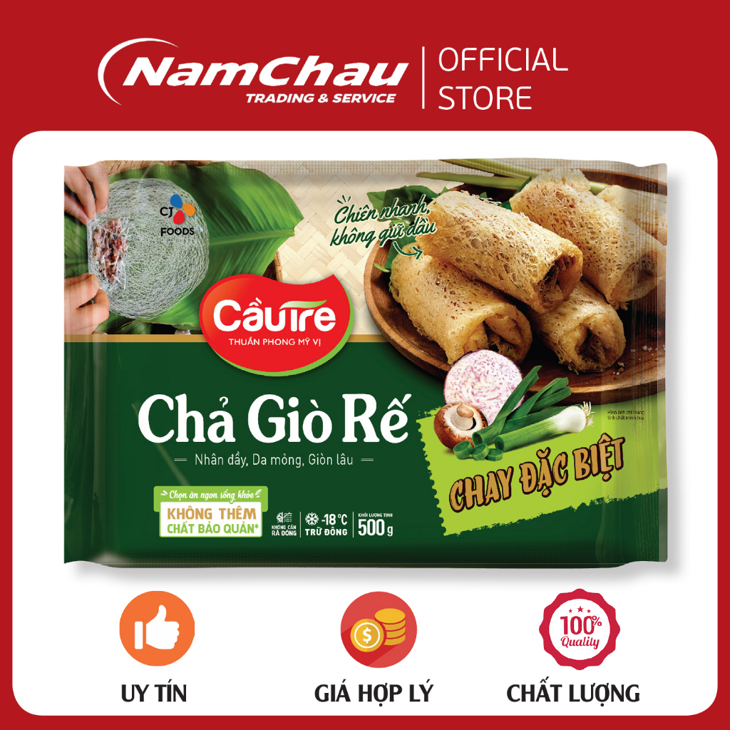 Chả giò rế chay đặc biệt Cầu Tre (CJ Food) gói 500gr [HN giao hàng hỏa tốc]