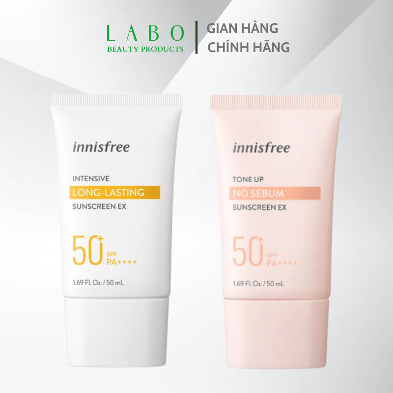 Kem Chống Nắng Innisfree SPF50 PA++++ Giúp Dưỡng Ẩm Nâng Tone, Dưỡng Da Tone Up No Seum/ Long Lasting 50ml