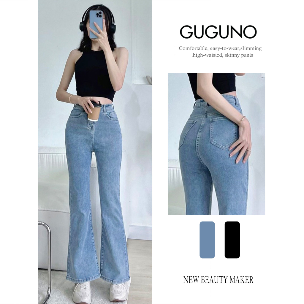 Quần jeans nữ ống loe GUGUNO (quần jeans nữ, quần jean nữ, quần rin nữ, quần bò nữ)