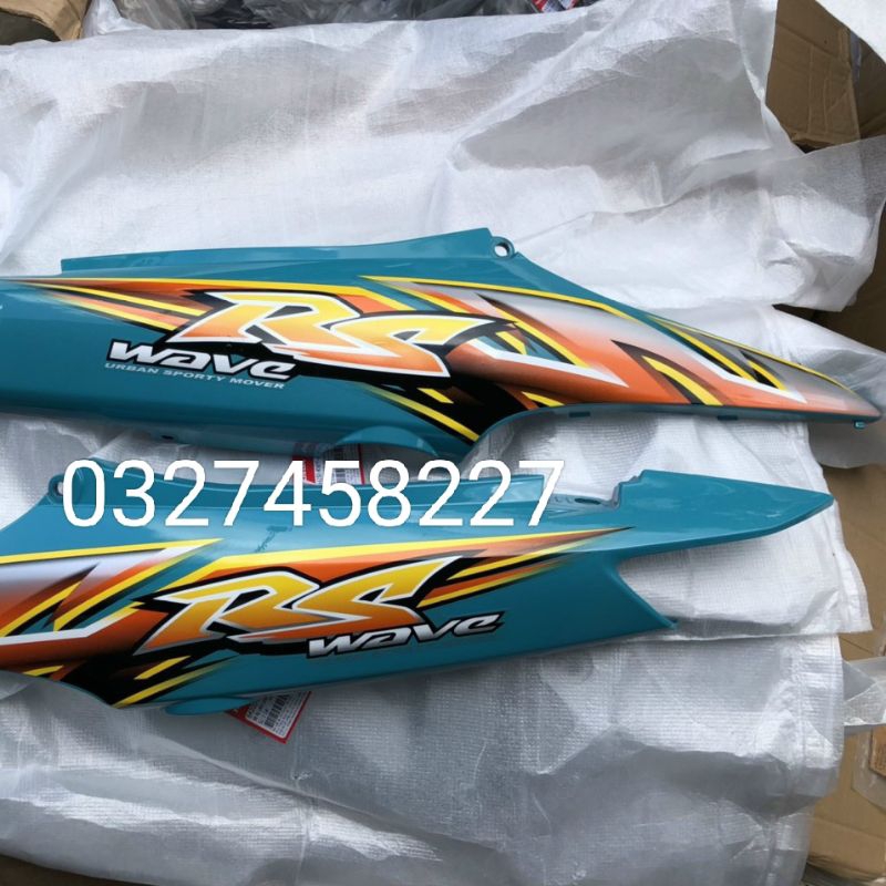 Bộ nhựa dàn áo WAVE RS màu xanh tem vàng zin Honda