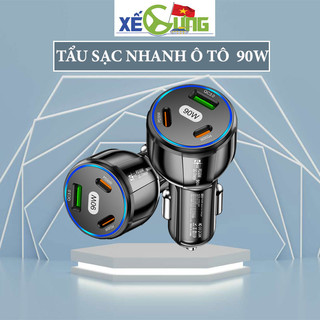 Tẩu Sạc Nhanh Ô Tô 90W 3 IN 1 VERSION 9 USB QC3.0 + 2 PD