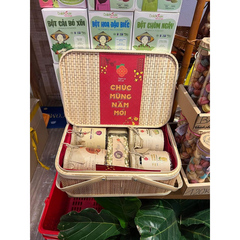 Giỏ đựng đồ mây tre, giỏ Picnic mây tre, hộp đựng bánh trung thu, hộp quà có nắp