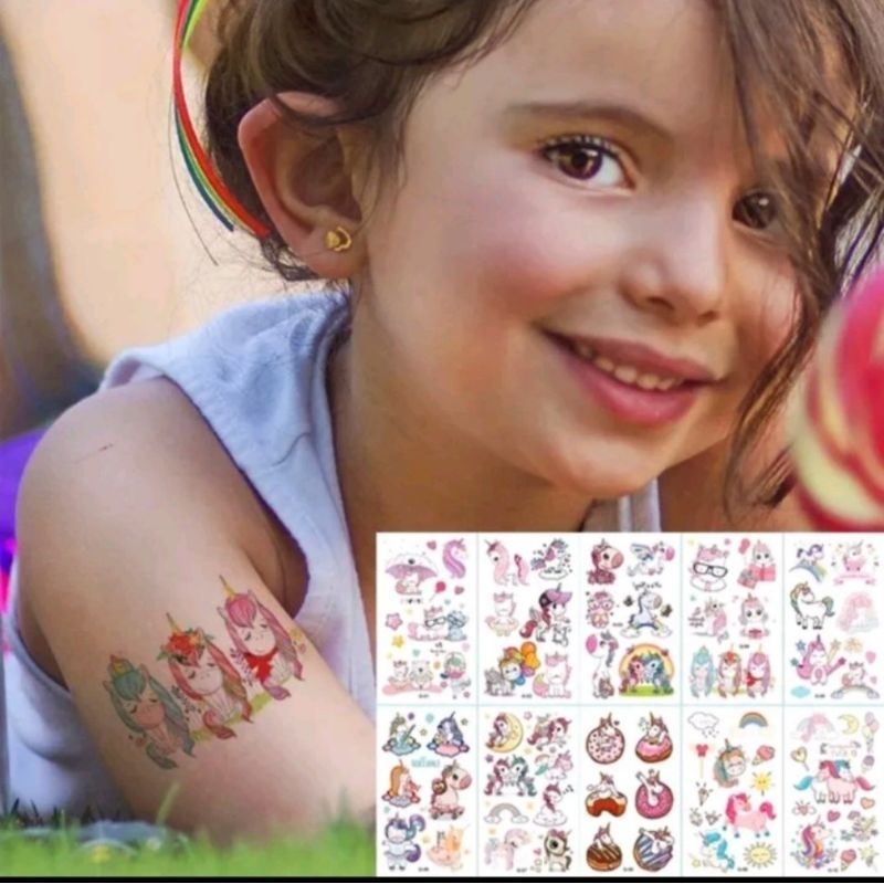 Hình Xăm Tattoo sticker Pony - Tấm Dán Sticker Chống Thấm An Toàn Cho Bé Vui Chơi