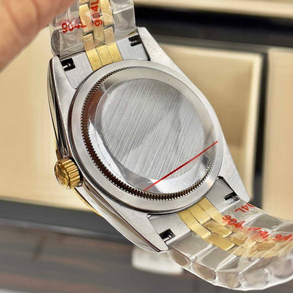 Đồng hồ Nam Rolexs mặt xanh vành đá đờ mi vàng gold 3kim  máy nhật dòng cơ Automatic 38mm dây kim loại